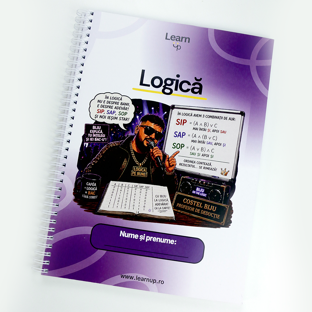Caiet de Logică A4 cu Spiră – 80 File pentru BAC