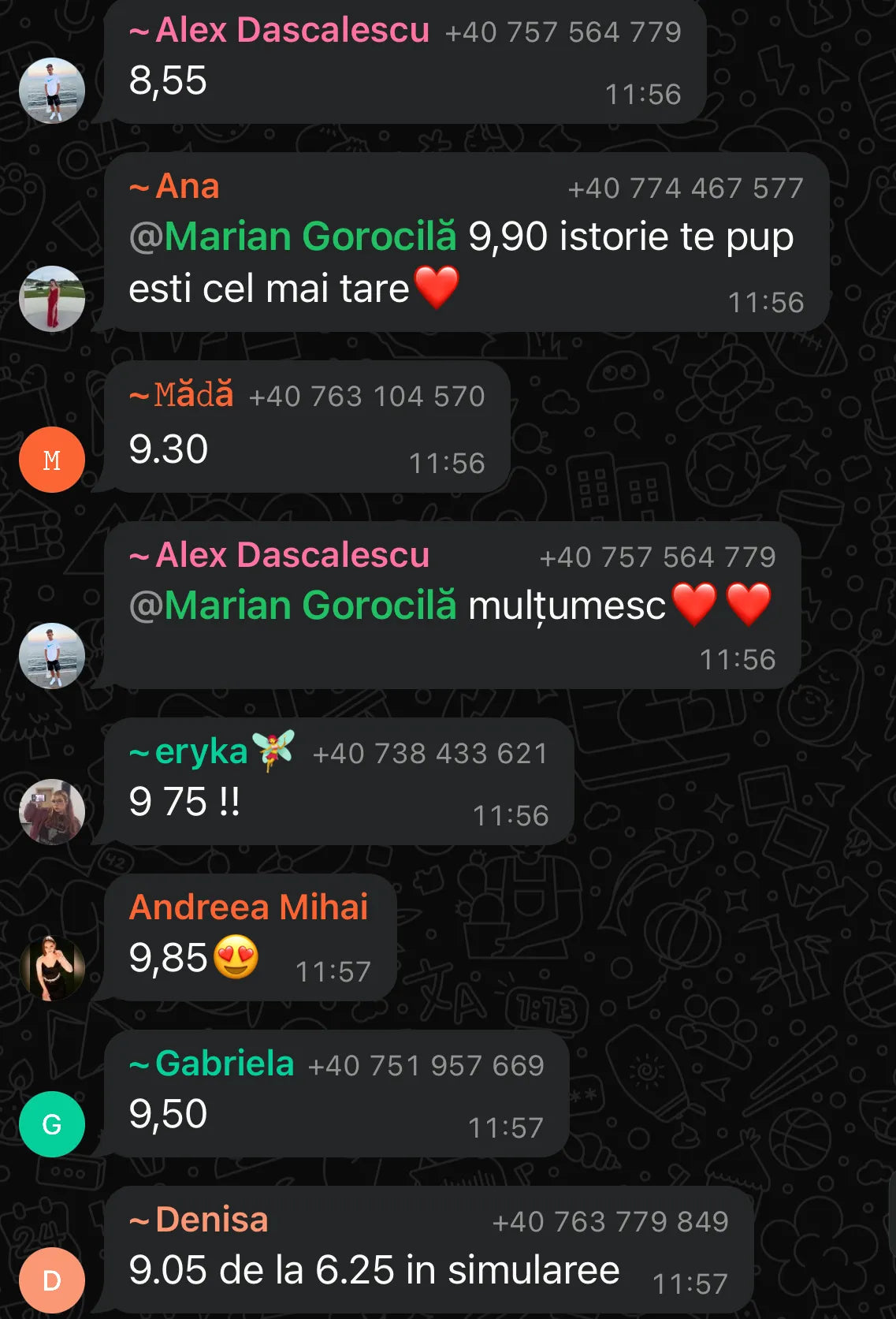 Recenzie WhatsApp de la elev