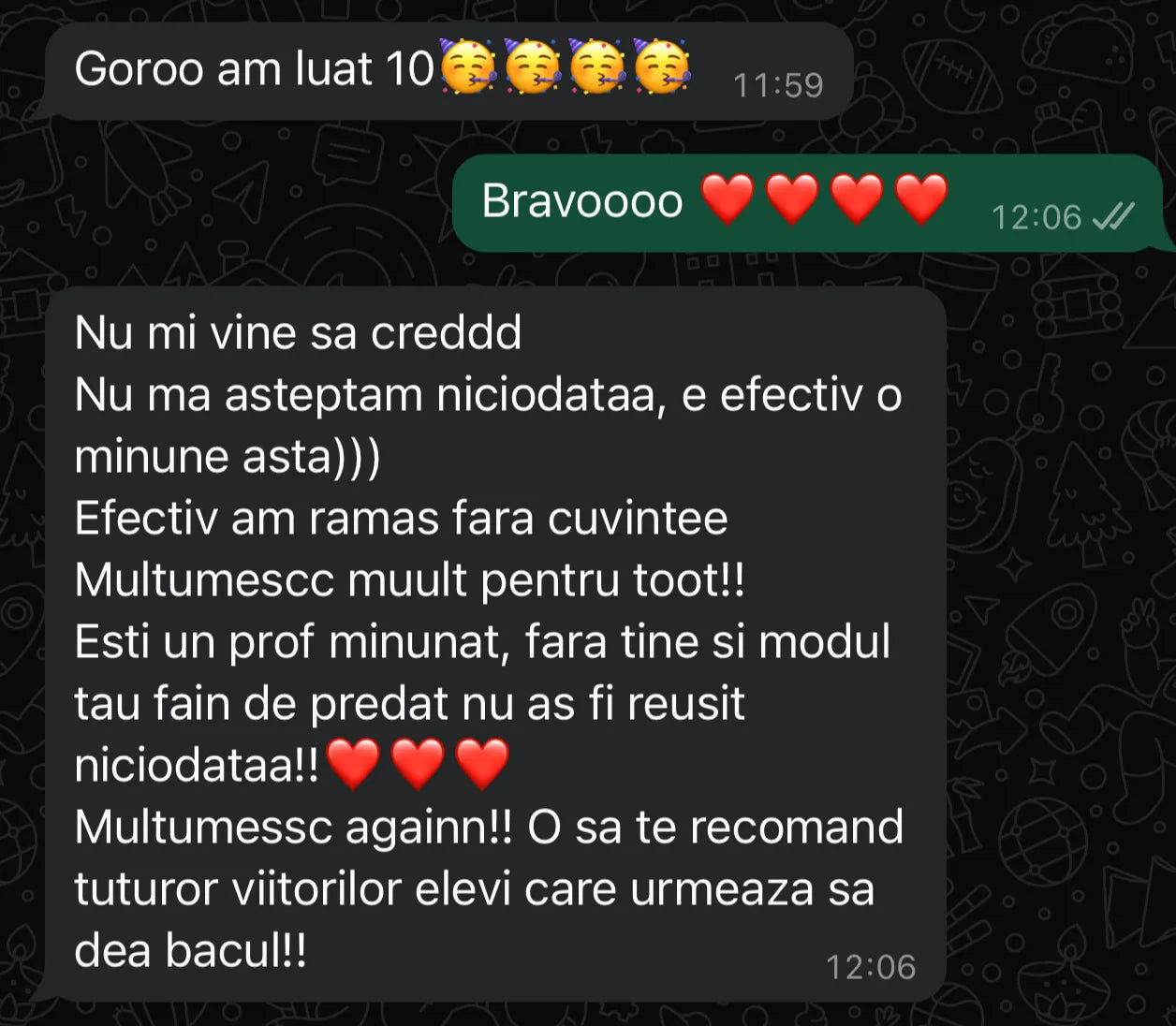 Recenzie WhatsApp de la elev