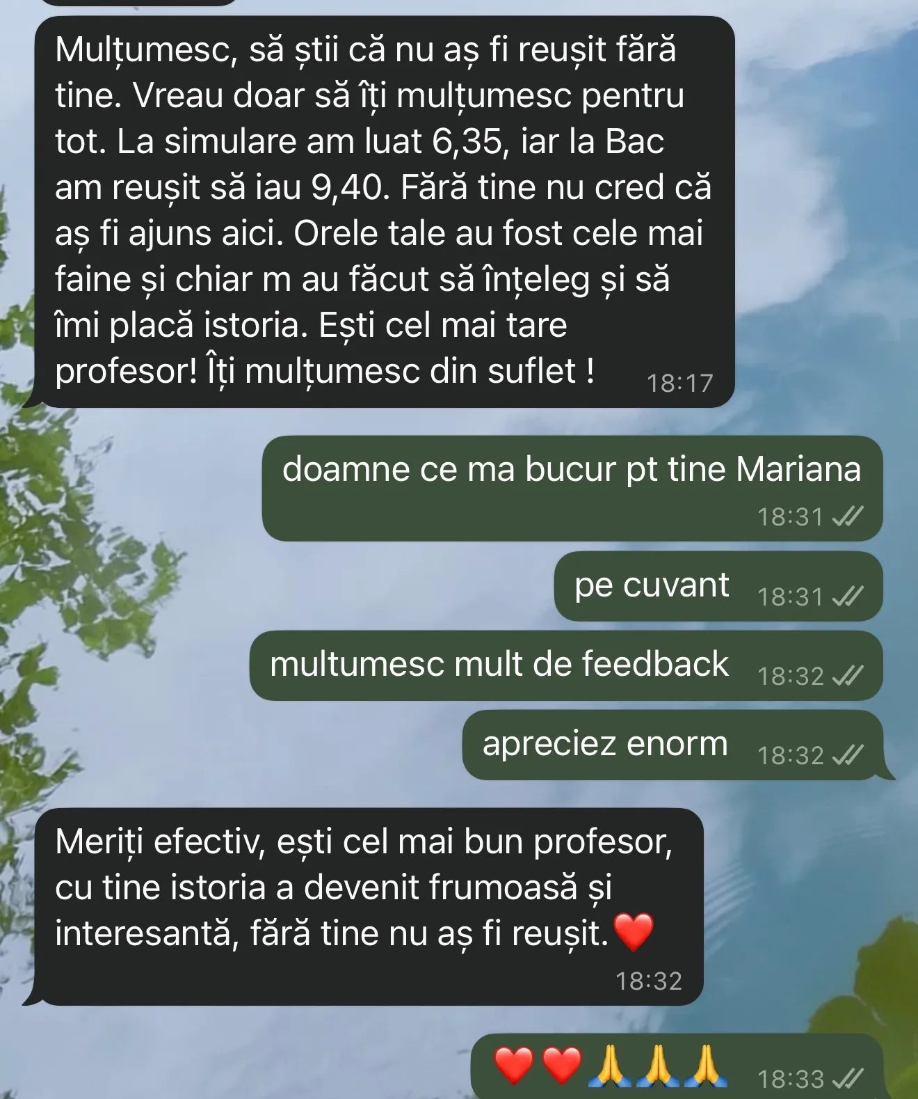Recenzie WhatsApp de la elev
