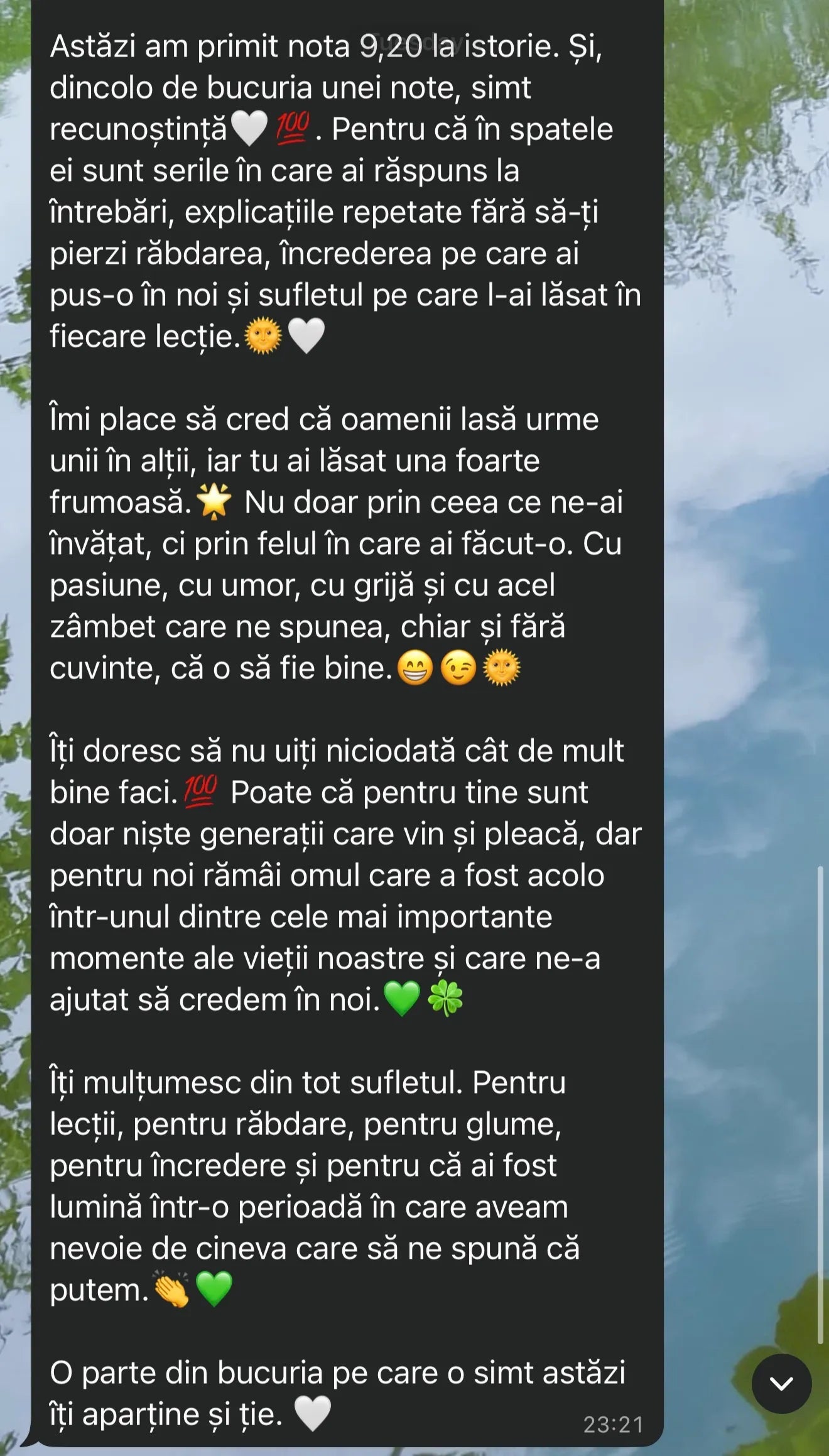Recenzie WhatsApp de la elev