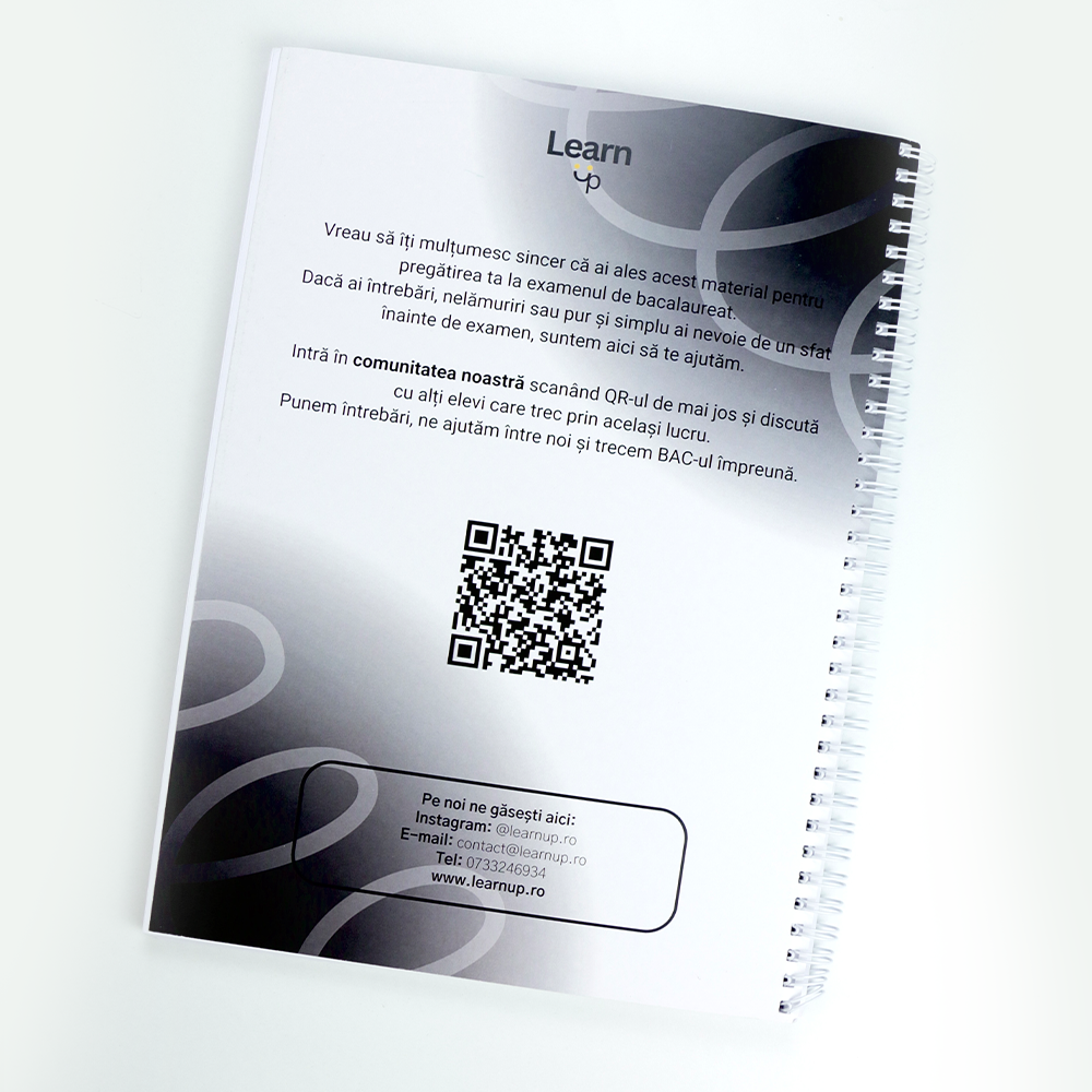 Caiet de Matematică A4 cu Spiră – 100 File pentru Liceu și BAC