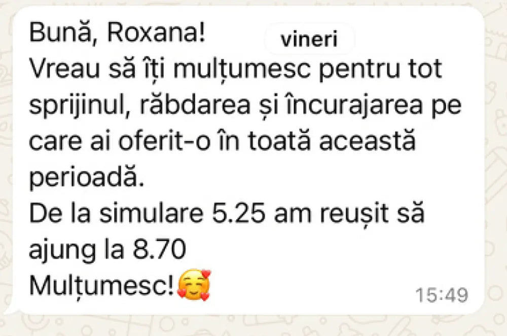 Recenzie WhatsApp de la elev