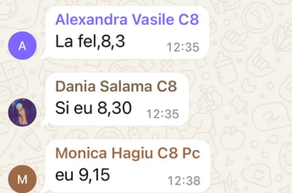 Recenzie WhatsApp de la elev