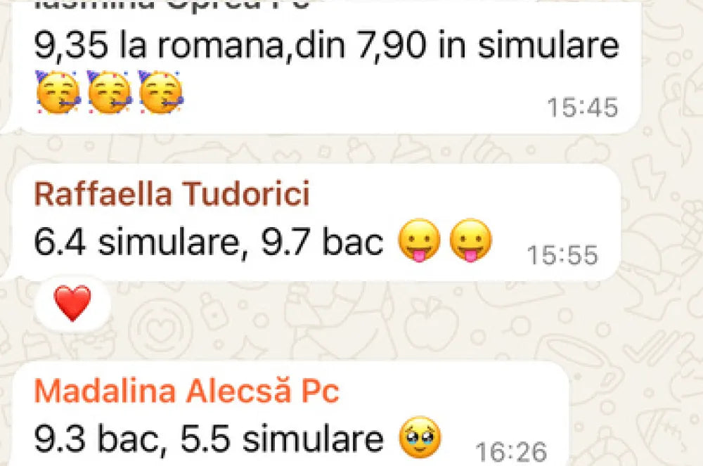 Recenzie WhatsApp de la elev